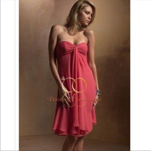 Coral chiffon dress formal / cocktail / bridesmaid